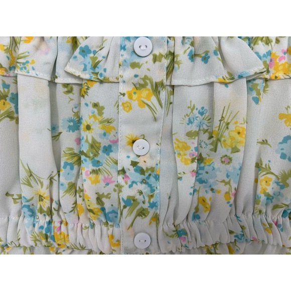 With Jean Avena Top White Floral Print Blouse - Picture 6 of 7